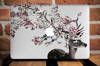 WolfCase Full Cover Clear Shell Case for Apple Macbook Air 13 11 Apple Pro 13 15 2016 2017 Hard Cover Macbook 12 inch Mac Pro Retina 15 13 Deer Floral Case, AW2204