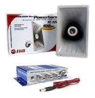 PA Power Horn Speaker 100 Watt Indoor Outdoor 100W w Hifi Stereo Audio Amplifier