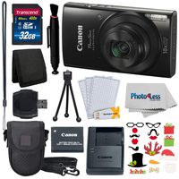 Canon PowerShot ELPH 190 is Digital Camera (Black) + 32GB Memory Card + Complete Accessory Bundle