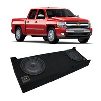 Compatible with 2007-2013 Chevy Silverado Crew Cab Truck Kicker CompVT CVT12 Dual 12" Sub Box Enclosure - Final 2 Ohm