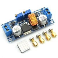 DZS Elec 5A 75W DC-DC Step-down Module Kit Constant Current Low Ripple Voltage Regulator 4-38v Input to 1.25-36v Output Adjustable Large Power Converter + Heat Sink + Brass Spacer + Nut