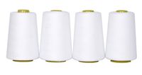 Mandala Crafts All Purpose Sewing Thread from Polyester for Serger, Overlock, Quilting, Sewing Machine (4 Cones 6000 Yards Each,White)