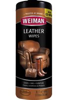 Weiman Wipes-Non Toxic Clean Condition UV Protection Help Prevent Cracking or Fading of Leather Couches, Car Seats, Shoes, Purses, Clear, 30 Count