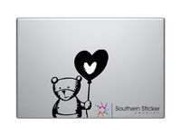 Macbook - Cute bear holding balloon Macbook Symbol Keypad Iphone Apple Ipad Decal Skin Sticker Laptop