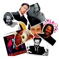 8Pcs Hollywood Star Keanu Reeves Stickers for Water Bottle Laptop Car Motorcycle Bicycle Bike Skateboard Luggage Baggage Box Guitar
