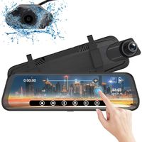 Mirror Dash Cam, 9.66 inch Touch Full Screen 1080P Front and Rear Dual Lens Car Camera with GPS, Starlight Night Vision, G-Sensor Parking Monitor