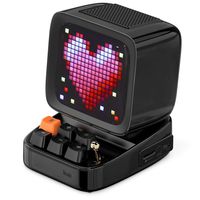 Divoom Ditoo Retro Pixel Art Game Bluetooth Speaker with 16X16 LED App Controlled Front Screen (Black)