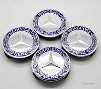 Autowoor Dark Blue Wheel Center Hub Caps Mercedes Benz,75mm/3 Inch Hub Cap Cover Car Fit for Mercedes Benz All Models with (4 pcs)