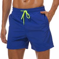 SILKWORLD Men's Swimming Surf Board Shorts Mesh Liner(US XS Size-Asian Tag M, Waist 28" - 30", Blue)