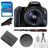 Canon EOS 200D Rebel / SL2 Kit with EF-S 18-55mm f/3.5-5.6 III Lens Digital SLR Camera (Black) (International Model) + Basic Photo Accessory Bundle