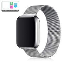 Compatible for Apple Watch Band 38MM 40MM 42MM 44MM, Adjustable Stainless Steel Mesh Wristband Sport Loop for iWatch Series 5 4 3 2 1 (38MM/40MM, Sliver)