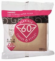 Hario V60 Disposable Paper Coffee Filters, 100 Count, Size 03, Natural, Untabbed