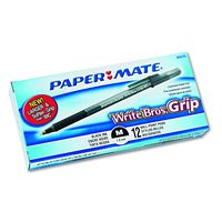 Papermate 88079 Write Bros. Grip Ballpoint Pen, Medium Point, Black Ink, 12 - 12ct boxes