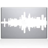 The Decal Guru Chicago City Skyline Decal Vinyl Sticker, 13" MacBook Air, White (2327-MAC-13A-W)
