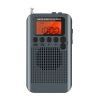 AM FM Pocket Radio, 2018 Upgrade ALLOMN Portable Digital Tuning AM FM Stereo Radio with Time Alarm Memo Function LCD Display and Earphone for Walking (Upgrade2 Gray)