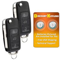 Discount Keyless Replacement Uncut Car Remote Fob Key For Volkswagen Passat Jetta Golf Cabrio HLO1J0959753AM (2 Pack)