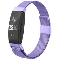CCnutri Compatible with Fitbit Inspire HR Bands, Stainless Steel Loop Metal Mesh Bracelet for Fitbit Inspire and Ace 2 Replacement Wristbands for Women Men, Lavender, Large
