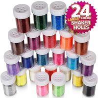 Fine Glitter Set 20g, Teenitor 24pcs Glitter Shake Jars for Art Crafts Painting Scrapbooking Body Slime Holiday Party Supply, Multi Color Assorted Set