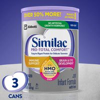 Similac Pro-Total Comfort Infant Formula OPTI-GRO, Non-GMO, Easy-to-Digest, Gentle Formula, with 2'-FL HMO, for Immune Support, Baby Formula, Powder, 36 Ounce, Pack of 3