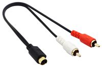 zdyCGTime S-Video 4 Pin Mini DIN Y Splitter Cable Gold Plated Combo 4 Pin Mini DIN S-Video Male to 2 RCA Male Audio Y Splitter Extension Adapter Cable(25CM/10Inch)