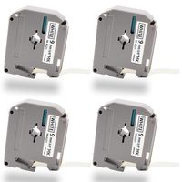 Unismar Compatible with Brother P-Touch M Tape M-K221 M221 MK221 Label Cassette Tape Black on White Use for Brother P-Touch PT-90 PT-M95 PT-70BM PT-70 PT-65 PT-85 Label Maker, 3/8" x 26.2', 4 Pack