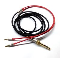 NEOMUSICIA Replacement Cable Compatible with Hifiman HE400S, HE-400I, HE-400i（2.5mm Plug Version）, HE560, HE-350, HE1000, HE1000 V2 Headphone 3.5mm / 6.35mm to Dual 2.5mm Jack Male Cord Red 1.2m/4ft