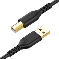 Printer Cable, Benicabe (2-Pack 10FT) USB 2.0 Type A Male to Type B Male Printer Scanner Cord High Speed for HP, Canon, Brother, Epson, Lexmark, Dell, Xerox, Samsung and More(Black)