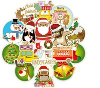 50- Pack Christmas Stickers Merry Christmas Santa Reindeer Gift Graffiti Decals Merry Christmas Decorations Stickers for Gifts Tags Water Bottles Laptops Bicycle Skateboard Phone (50- Pack Christmas)
