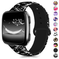 GeekSpark Bands Compatible with Fitbit Versa/Versa 2/Versa Lite SE,Soft Silicone Fadeless Pattern Printed Wristband Versa Smart Fitness Watch, Women Men