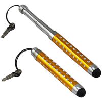 World Pride Retractable Bling Stylus Pen Compatible with iPhone iPad iPod Samsung Galaxy (Gold)