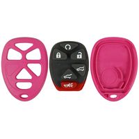 qualitykeylessplus Pink Replacement Case and Pad 6 Button SUV Keyless Remote Key Fob FCC ID OUC60270 Free KEYTAG