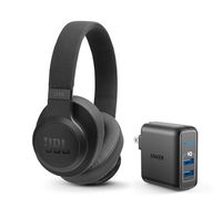 JBL Live 500BT Wireless Bluetooth On-Ear Headphones Bundle with Anker PowerPort Elite 2 Ports USB Wall Charger - Black