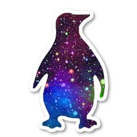 Penguin Sticker Bright Galaxy Stickers - 2 Pack - Laptop Stickers - 2.5" Vinyl Decal - Laptop, Phone, Tablet Vinyl Decal Sticker (2 Pack) S81870