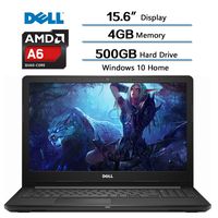 2018 Newest Dell Flagship Inspiron 15.6" (1366x768) HD Laptop, AMD A6-9200 accelerated Processor, AMD Radeon R4 Integrated Graphics, 4GB DDR4 SDRAM, 500GB HDD 5400RPM, Windows 10, Webcam