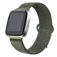 bayite Soft Bands Compatible with Fitbit Versa/Versa 2 Women Men, Breathable Sport Loop Band Replacement Accessories Wristband, Army Green