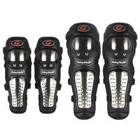 GES Knee Pads Motorcycle - 4Pcs Adults Alloy Steel Motorcycle ATV Motocross Elbow Knee Shin Guards Protector Motocross Racing/Adult Knee (Long)