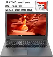 2019 Newest Lenovo Ideapad 130 15.6" HD LED-Backlit Widescreen Laptop, AMD A9-9425 Dual-Core Processor up to 3.70GHz, 8GB RAM, 512GB Solid State Drive, HDMI, Wireless-AC, Bluetooth, Windows 10, Black