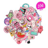Sticker Decals - Pink Sticker Pack Vinyl Stickers Laptop Sticker for Motorcycle Bicycle Luggage Phone Mac Computer DIY Keyboard Car Window Water Bottle Decal Graffiti Patches (Pink)