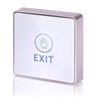 Exit Button, ZOTER Touch Push Request to Exit Switch Open Door with LED Light White ABS Plastic Panel Square
