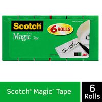 Scotch Brand Magic Tape, 6 Refill Rolls, Numerous Applications, Cuts Cleanly, Engineered for Office and Home Use, 3/4 x 1000 Inches, Boxed (810K6)