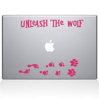 The Decal Guru Unleash The Werewolf MacBook Decal Vinyl Sticker - 15" MacBook Pro (2016 & Newer) - Pink (1243-MAC-15X-BG)