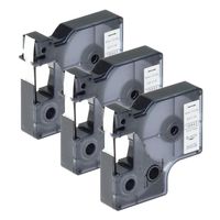 GREENCYCLE 3PK Replacement Rhino IND 18443 3/8" x 18ft 9mm x 5.5m Permanent Vinyl Tape Labels Black on White Compatible for Dymo Rhino 1000 3000 4200 6000 LabelWriter 450 Duo ILP 219 3M PL150 PL200