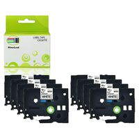 NineLeaf 8 Pack Label Tape Black on White Compatible for Brother tz241 tze241 tze-241 P-Touch 3/4" 26.2ft PT320 PT340 ST1150