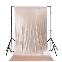 TRLYC Champagne Sequin Wedding Backdrop Sequin Curtain-7FT x 7.5FT