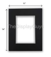 The Display Guys, Pack of 10pcs inch Acid-Free Black Pre-Cut Picture Mats White Core Bevel Cut Frame Mattes for Photo (11x14 inch Black Mats)