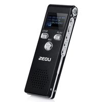 REOU Voice Recorder 16GB Digital Audio Sound Recorder Dictaphone, Voice Activated Recorder with MP3 Player, One-Key Recording and Auto Saving File, with A-B Repeat Function