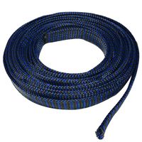 Seismic Audio - EBS3425Blue- 25 Feet Blue/Black 3/4" Expandable Woven Cable Sleeve Tubing Cord Sock