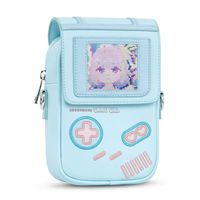 GeekShare Game Girl Crossbody Bag with DIY Card Slot, Blue