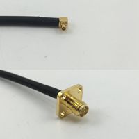 6 inch RG174 MMCX MALE ANGLE to RP-SMA Female Flange Pigtail Jumper RF coaxial cable 50ohm High Quality Quick USA Shipping