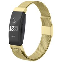 CCnutri Compatible with Fitbit Inspire HR Bands, Stainless Steel Loop Metal Mesh Bracelet for Fitbit Inspire and Ace 2 Replacement Wristbands for Women Men, Gold, Small